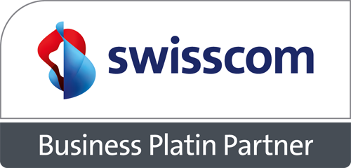 Logo de Swisscom avec le texte « Business Platin Partner »